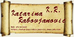 Katarina Rabovjanović vizit kartica